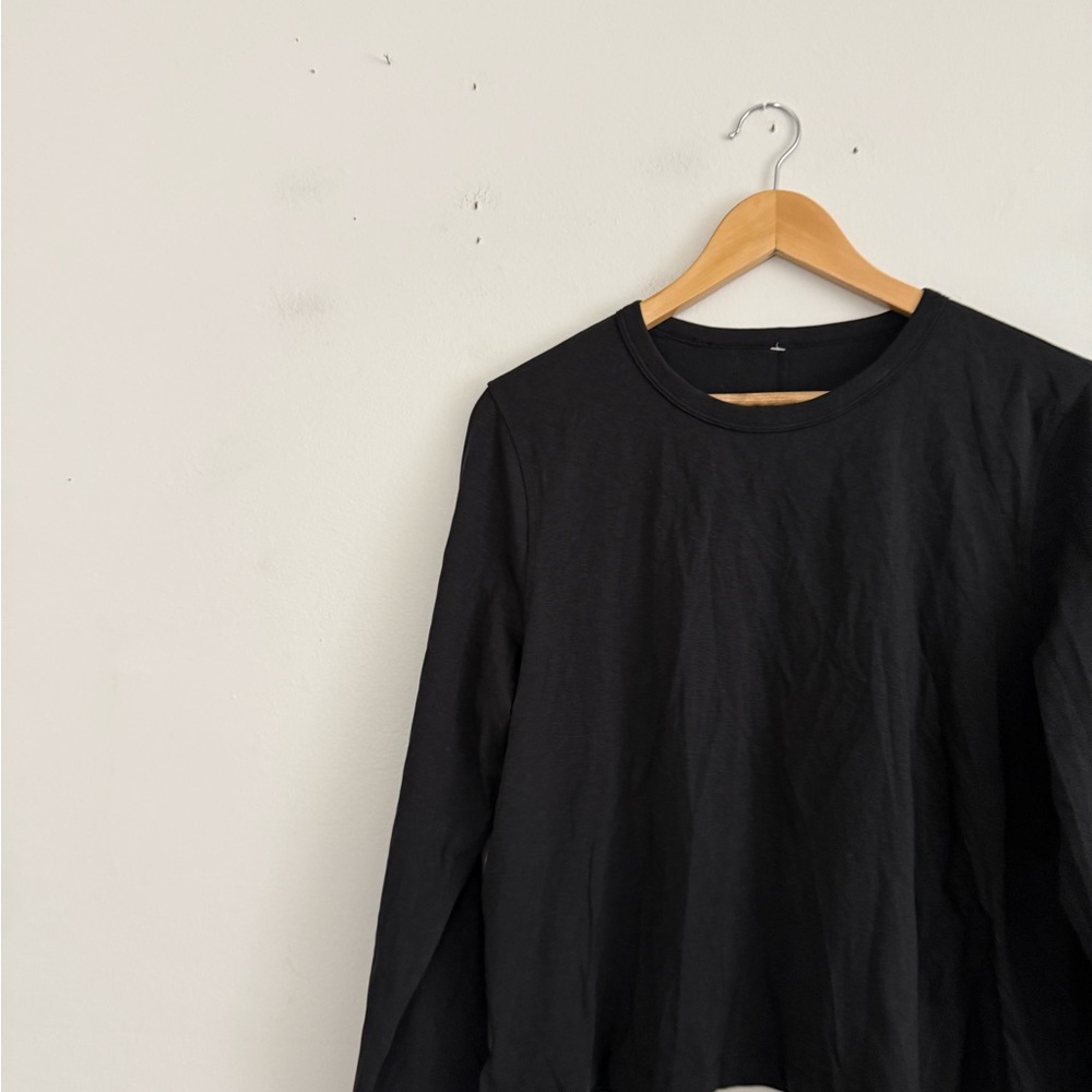 Lululemon Classic Fit Black Cotton Blend Long Sleeve - Picture 5 of 6